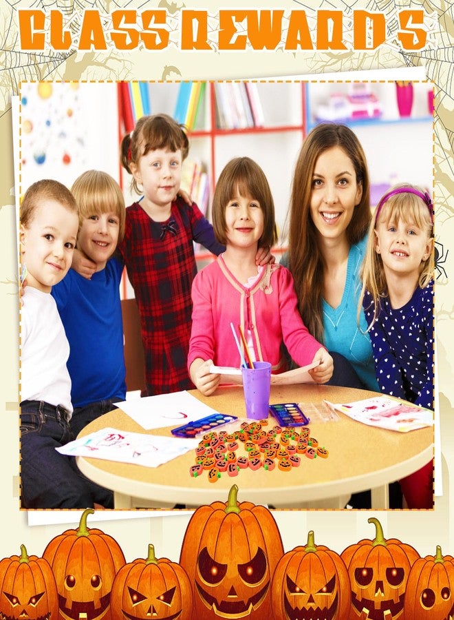 LIGHOON 48 Pcs Halloween Pumpkin Erasers for Kids Bulk, Cute Erasers Novelty Pencil Erasers Homework Rewards School Students Classroom Prizes Holiday Party Favors Gifts - Image 4